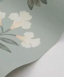 Liberty Fabrics Copy Of Botanical Stripe Wallpaper, Pewter Les Jardins Royaux