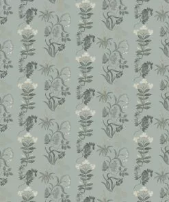 Liberty Fabrics Copy Of Botanical Stripe Wallpaper, Pewter Les Jardins Royaux