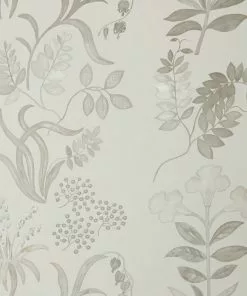 Liberty Fabrics New Botanical Stripe Wallpaper, Pewter White