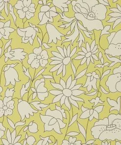 Liberty Fabrics New Poppy Meadow Wallpaper In Fennel
