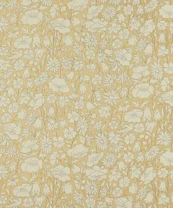 Liberty Fabrics Poppy Meadow Wallpaper In Pewter Gold New
