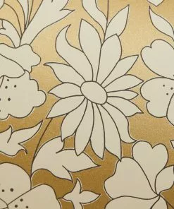 Liberty Fabrics Poppy Meadow Wallpaper In Pewter Gold New