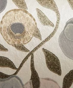 Liberty Fabrics Wiltshire Blossom Wallpaper In Pewter Gold