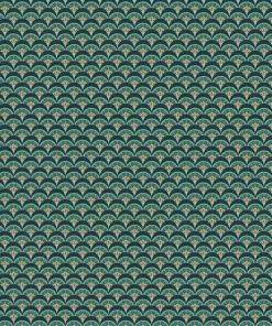 Liberty Fabrics Deco Scallop Wallpaper In Jade New