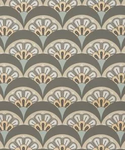 Liberty Fabrics Deco Scallop Wallpaper In Pewter