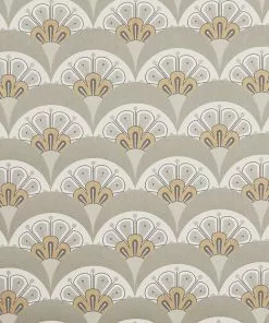 Liberty Fabrics Deco Scallop Wallpaper In Pewter White
