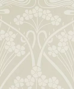Liberty Fabrics Lanthe Mono Wallpaper In Pewter White New