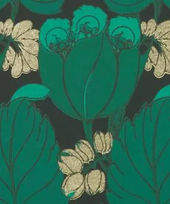 Liberty Fabrics Regency Tulip Wallpaper In Jade New