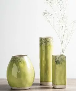 My Gifts Trade Cylinder Vase Lemon Green