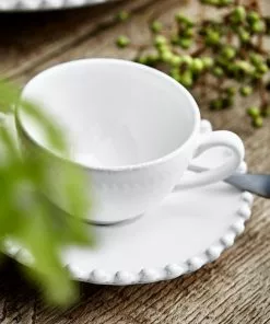 My Gifts Trade Pearl White Four Place Espresso And Saucer Set New