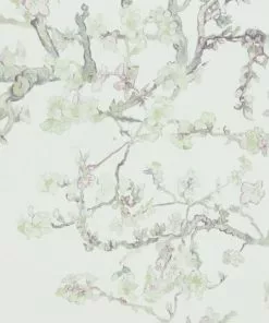 BN Van Gogh Wallpaper - Almond Blossom White Mint Les Jardins Royaux