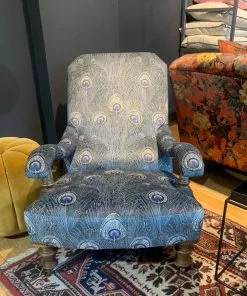 Liberty Fabrics New Hera Feather Vintage Velvet, Lapis