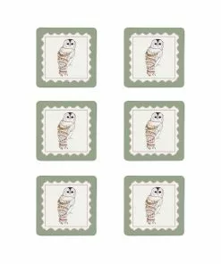 New Bell Hutley Coasters Set Of Six - Barn Owl