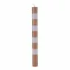 Cozy Living Candy Striped Dinner Candles - Ocher & Rose 2 Cozy Living Candy Striped Dinner Candles - Ocher & Rose