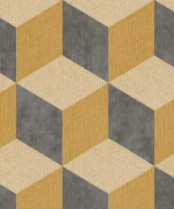 BN Building Blocks Wallpaper Mustard