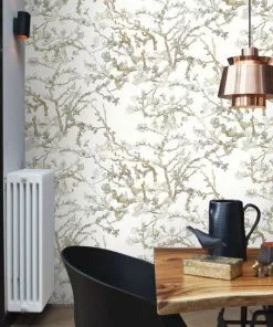 BN Van Gogh Wallpaper - Almond Blossom Snow White