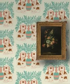 Annika Reed Studio New Pair Of Dogs Wallpaper - Vintage Brown