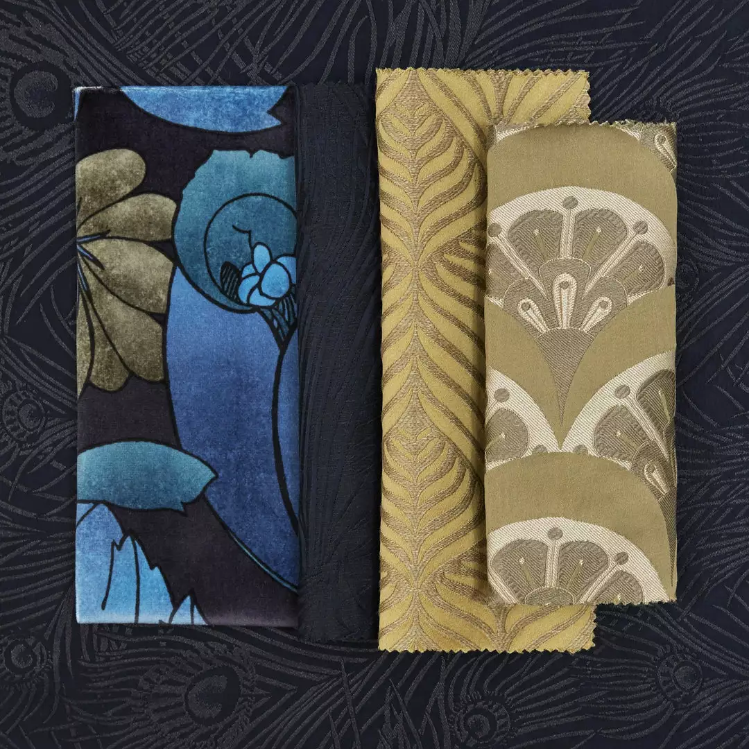 Liberty Fabrics Deco Scallop Multi Jacquard Fabric, Pewter New 12 Liberty Fabrics Deco Scallop Multi Jacquard Fabric, Pewter New