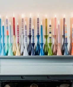 British Colour Standard Wooden Candle Holder Medium - Derby Blue