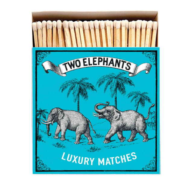 Archivist Gallery Blue Skies Ahead Two Elephants Match Box Square 3 Archivist Gallery Blue Skies Ahead Two Elephants Match Box Square