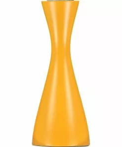 British Colour Standard Wooden Candle Holder Medium - Saffron Yellow New