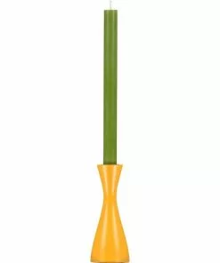 British Colour Standard Wooden Candle Holder Medium - Saffron Yellow New