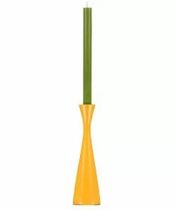 British Colour Standard Wooden Candle Holder Tall - Saffron Yellow