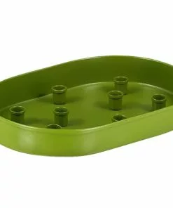 British Colour Standard New Oval Metal Candle Platter - Olive