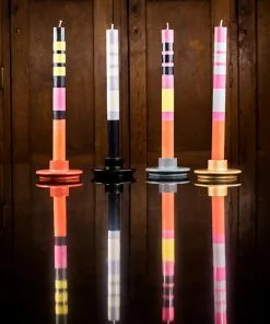 British Colour Standard Variable Stripes Mix Coloured Candles New