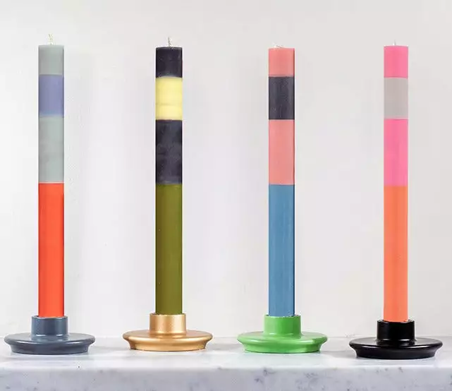 British Colour Standard Abstract Mix Coloured Candles New 4 British Colour Standard Abstract Mix Coloured Candles New