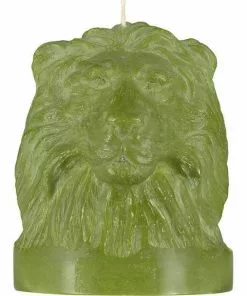 British Colour Standard New Lion Head Candle - Olive