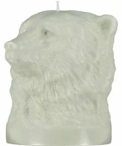 British Colour Standard Bear Head Candle - Willow
