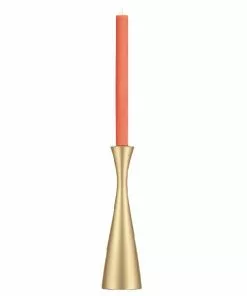 British Colour Standard Wooden Candle Holder Tall - Old Gold