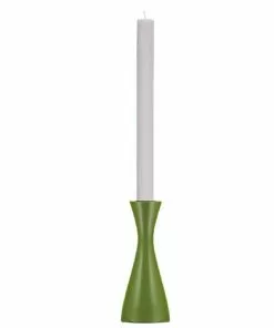 British Colour Standard New Wooden Candle Holder Medium - Olive Green