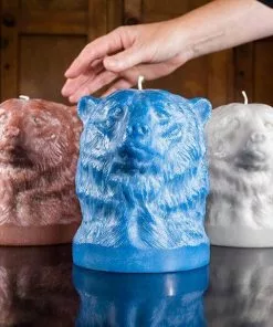 British Colour Standard Bear Head Candle - Willow