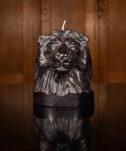 British Colour Standard Lion Head Candle -Jet Black New