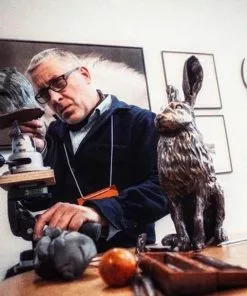 British Colour Standard Wolf Head Candle - Orange Flame New