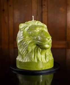 British Colour Standard New Lion Head Candle - Olive