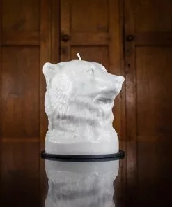 British Colour Standard Bear Head Candle - Willow