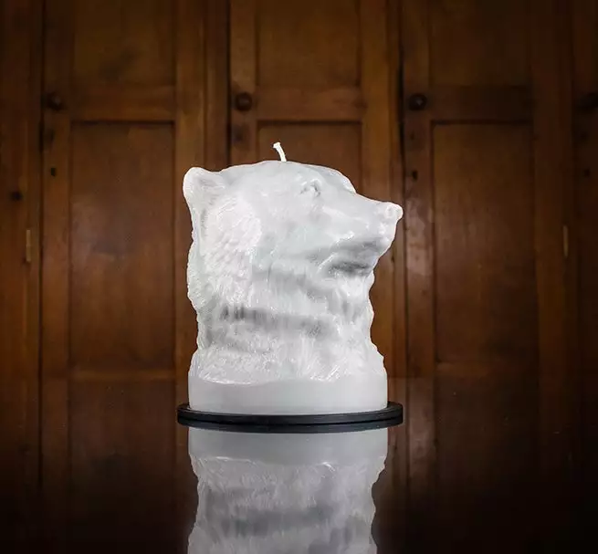 British Colour Standard Bear Head Candle - Willow 4 British Colour Standard Bear Head Candle - Willow