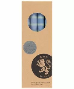 British Colour Standard Striped Eco Dinner Candles, Rust New