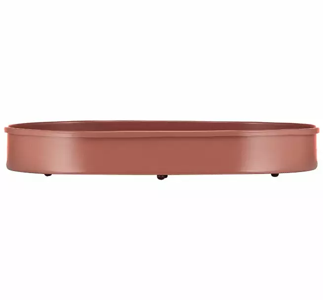 British Colour Standard Oval Metal Candle Platter - Brick Dust New