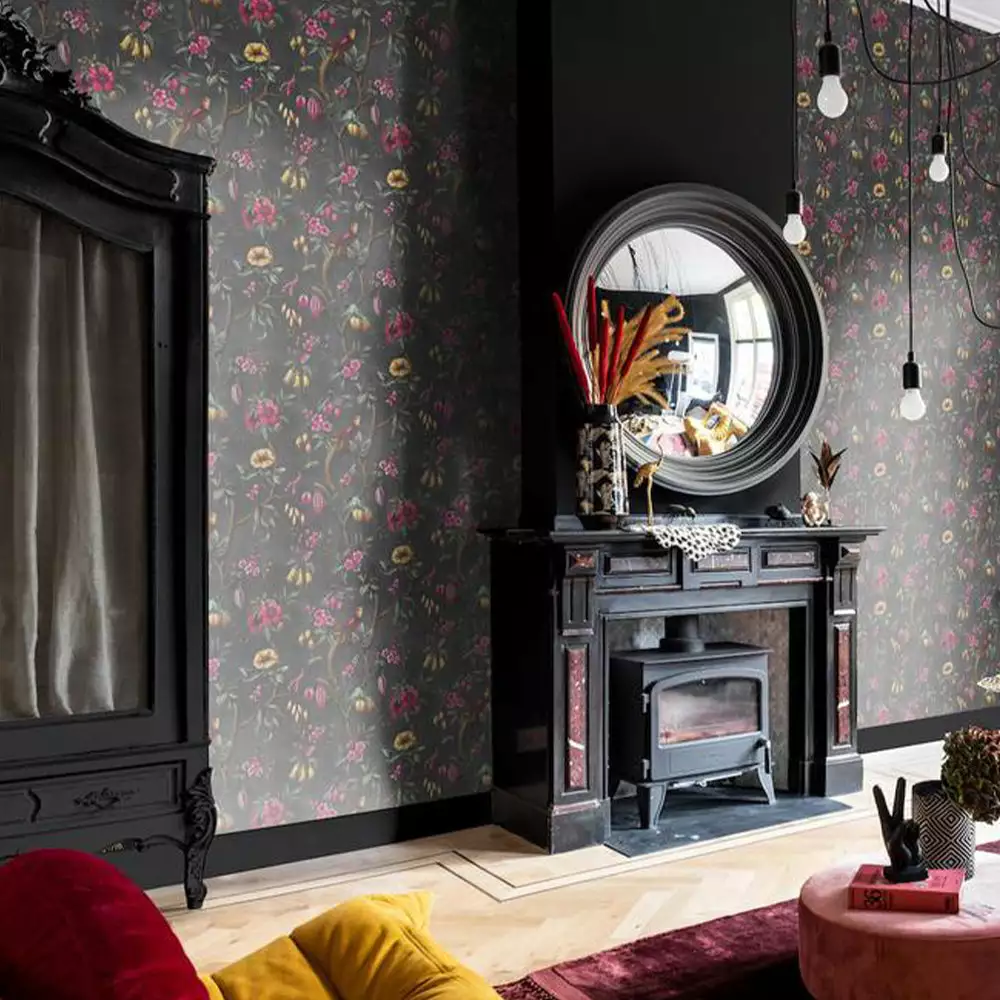 BN Fiore Aviary Bird Wallpaper Dark Rose & Thorn 3 BN Fiore Aviary Bird Wallpaper Dark Rose & Thorn