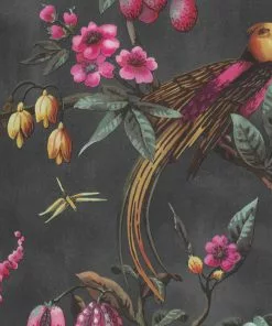 BN Fiore Aviary Bird Wallpaper Dark Rose & Thorn 14 BN Fiore Aviary Bird Wallpaper Dark Rose & Thorn