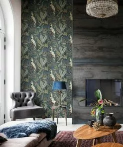 BN Havana Tropicana Panthera Cockatoo Print Wallpaper - Grey