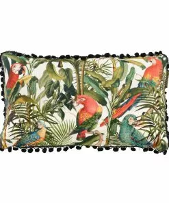 Havana Tropicana Mind The Gap - LINEN CUSHIONS - Parrots Of Brazil