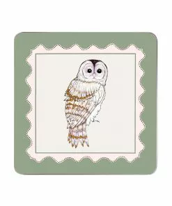 New Bell Hutley Coasters Set Of Six - Barn Owl