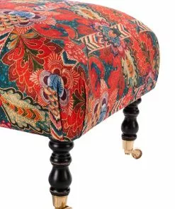 Mind The Gap Hudson Upholstered Stool Psychedelia Linen