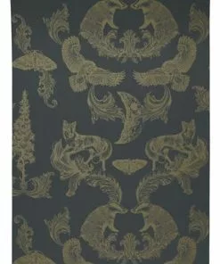The Graduate Collection Dipped In Moonlight Wallpaper - Metallic Gold & Charcoal