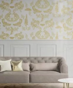 The Graduate Collection Dipped In Moonlight Wallpaper - Metallic Gold & Cream